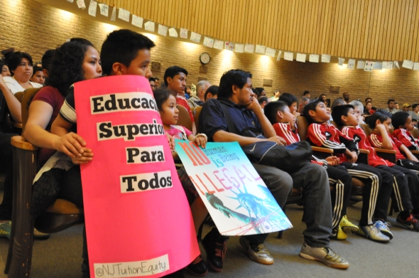 Supporters of the pro-tuition bills resolution, many of them children who came with their parents,  pack the session hall during the City Council meeting on April 9.   Photo by NOEL PANGILINAN